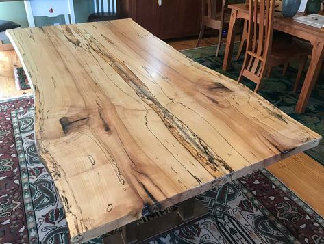 Craftsman Style Furniture, Maple Table, Live Edge Wood Table, Maple Dining Table, Fusion Design, Live Edge Dining Table, New House - Kitchen, Spalted Maple, New House Kitchen