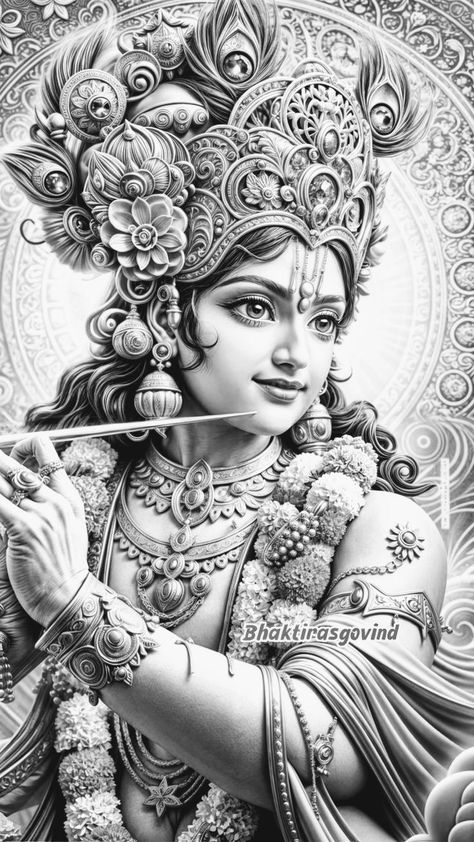 Mandala Art Lord Krishna, Lord Ganesh Drawings, Krishna Reference, God Pictures Hindu, Hindu God Sketch, Ganesha Drawing Sketches, Lord Krishna Drawing Pencil, God Drawing Hindu, Krishna Ji Sketch