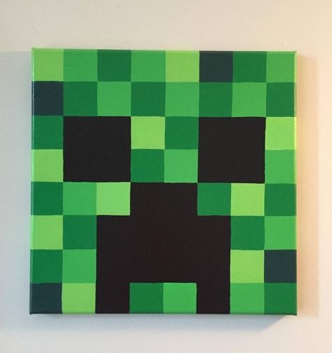 Minecraft Canvas, Grille Pixel Art, Minecraft Creatures, Minecraft Painting, Painting Minecraft, Pixel Art Minecraft, Art Mini Toile, Mini Toile, Minecraft Drawings