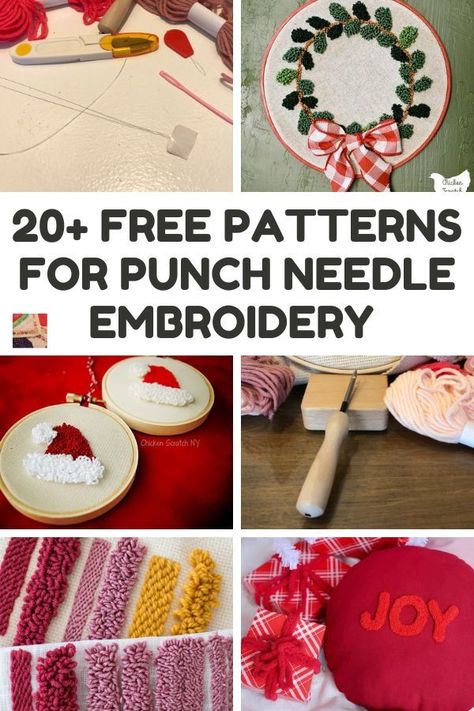 Punch Needle Fall Patterns, How To Do Punch Needle Embroidery, Free Needle Punch Patterns, Christmas Punch Needle Designs, Free Punch Needle Patterns Printable, Punch Needle Patterns Free Printable Christmas, Punch Embroidery Tutorial, Needle Punch Christmas, Punch Needle Free Patterns