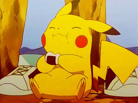 Pikachu is so happy (gif) Pokemon Eating, Pikachu Eating, Pikachu Gif, Pokémon Gif, Jelly Donuts, Eating Gif, Pikachu Raichu, Pika Pika, Pokemon Nintendo