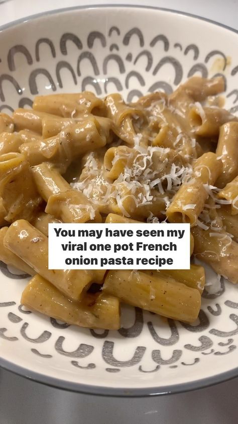 French Onion Orzo, Recipe Using French Onion Soup, One Pot French Onion Pasta, French Onion Pasta, Onion Pasta, Wonton Soup Recipe, Crockpot Pasta, French Onion Soup Recipe, Pasta Dinners