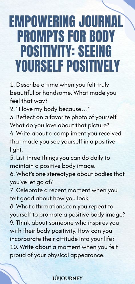 Explore these empowering journal prompts designed to cultivate body positivity and help you see yourself in a positive light. Start your journey towards self-acceptance and self-love with these thoughtful prompts that encourage a positive mindset about your body image. Use these prompts as tools for reflection, empowerment, and embracing your unique beauty from within. Let's embrace a more loving relationship with our bodies through intentional journaling exercises. Intentional Journaling, Skeleton Scenes, Passion Journal, Journaling Exercises, Spiritual Journaling, Counseling Tips, Psychology Terms, Journal Questions, Loving Relationship