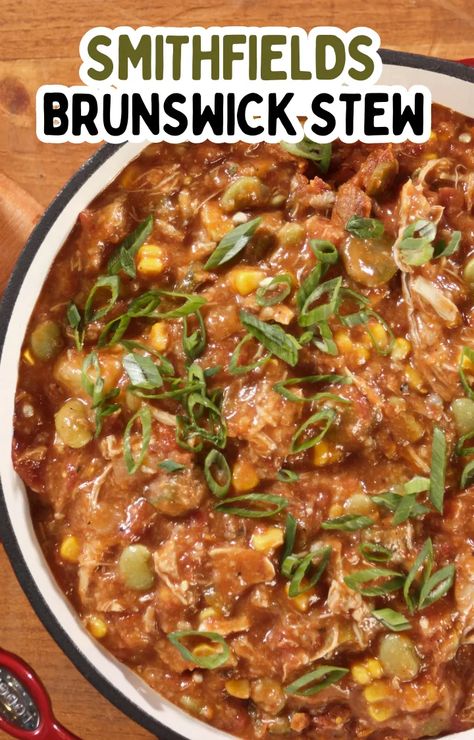 Smithfields Brunswick Stew Recipe - Wasian Cookery Homemade Brunswick Stew Recipe, Best Brunswick Stew Recipe, Brunswick Stew Recipe, Stew Recipes Crockpot, Slow Cooker Chili Recipe, Brunswick Stew, Southern Comfort Food, Instant Pot Soup Recipes, Shredded Pork