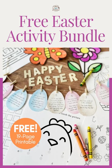 Such a fun bundle of activity pages, mazes, and coloring pages for Easter! Plus there is an adorable countdown calendar filled with simple learning activities - all with an Easter theme - for preschoolers! Homemade Easter Gifts, Easter Calendar, Homemade Easter Baskets, Printable Easter Activities, Learning Activities For Kids, Easter Arts And Crafts, Spring Banner, Easter Activity, Easter Printables Free