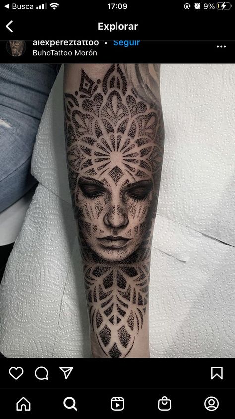 Dotwork Portrait Tattoo, Black Work Back Tattoo, Conscious Tattoo, Black Work Tattoo Flash, Dot Work Tattoo Design, Geometric Tattoo Hand, Mandala Arm Tattoos, Mandala Tattoo Men, Mandala Tattoo Sleeve