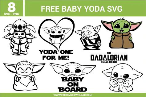 Baby Yoda Free SVG Files | Free SVG Download Yoda Clipart, Yoda Svg, Star Wars Crafts, Disney Easter, Almost Ready, Adobe Suite, Silhouette Machine, Silhouette Projects, Free Baby Stuff