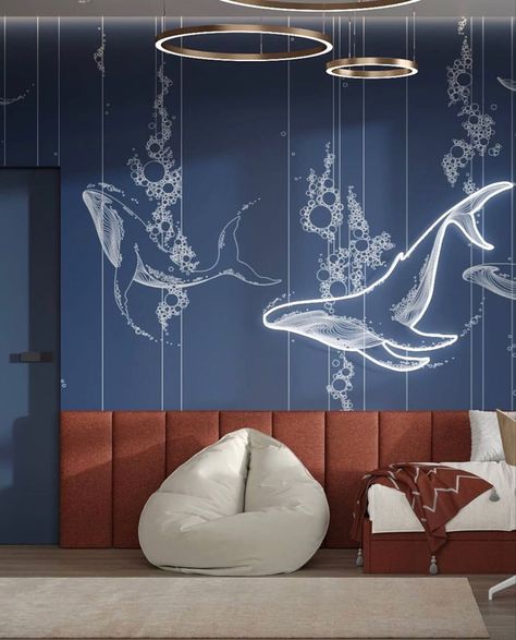 Underwater Room, How To Start Painting, Gallery Exhibit, Circu Magical Furniture, Magical Furniture, Abstract Realism, Creative Wall Painting, Painting Walls, Room Wall Painting