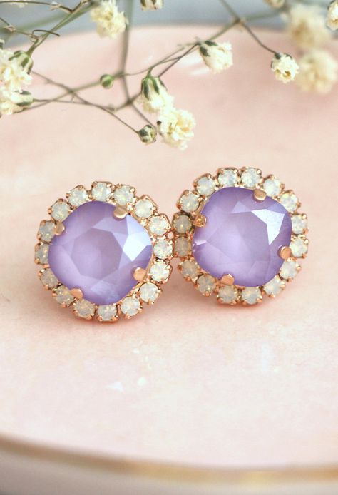 Purple Earrings Lavender Earrings Bridal Lavender Earrings Click here to shop >> https://etsy.me/2gYMNax  #bridalearrings #giftsforher #bridesmaidearrings #SWAROVSKIearrings #ETSYhandmade #Luxuryearrings #crystalearrings #crystalbridalearrings #weddingdayearrings #PetiteDelights Lilac Jewelry, Trending Earrings, Lilac Earrings, Lavender Earrings, Bridesmaids Earrings, Wedding Bridesmaid Jewelry, Earring Trends, Earrings Bridesmaid, Chic Earrings