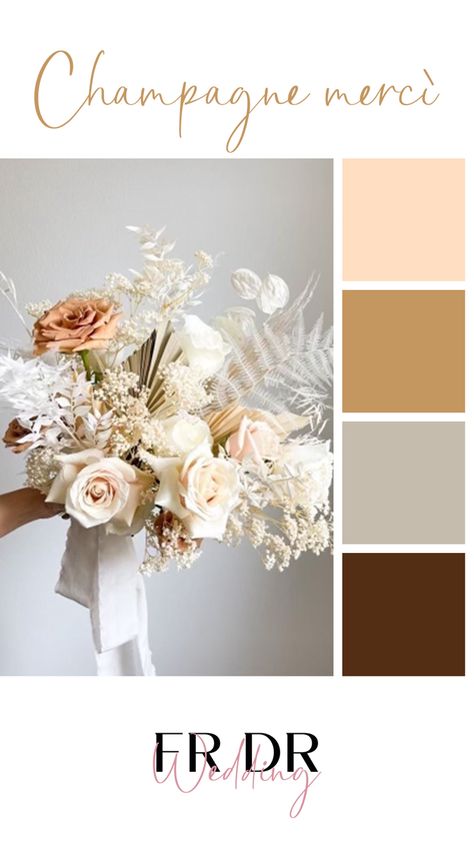 Champagne And Terracotta Wedding, Champagne Color Palette Wedding, Champagne Color Palette, Color Palette Wedding, Colour Wedding, Terracotta Wedding, Products Photography, Bouquet Flower, Champagne Wedding