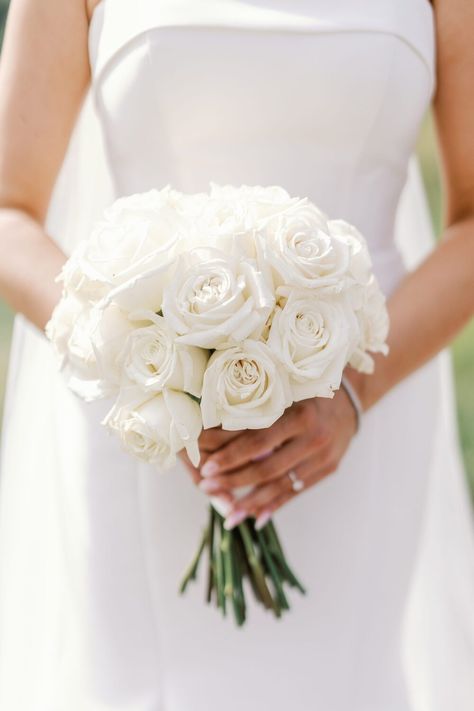 Lombardi House, Bride Bouquets White, Boutonniere Ideas, White Rose Bridal Bouquet, White Rose Wedding Bouquet, White Rose Bouquet, White Roses Wedding, Rose Bridal Bouquet, White Weddings