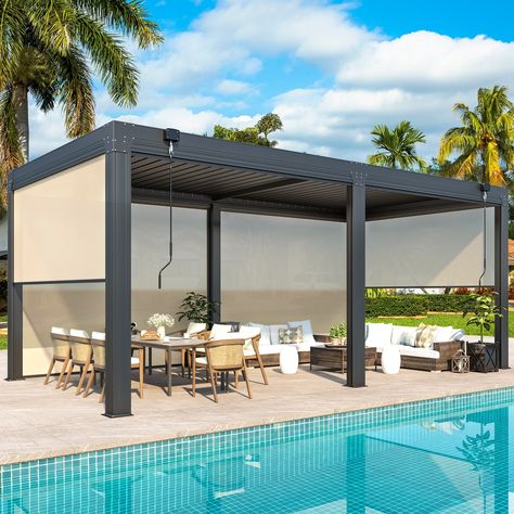 Pergola retractable shade