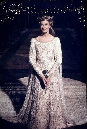 Camelot (1967) - TIL this was made out of fishnet and seashells Camelot 1967, Camelot Movie, Tv Weddings, Vanessa Redgrave, Hollywood Costume, Royal Wedding Dress, Television Set, Costume Drama, Stage Costume