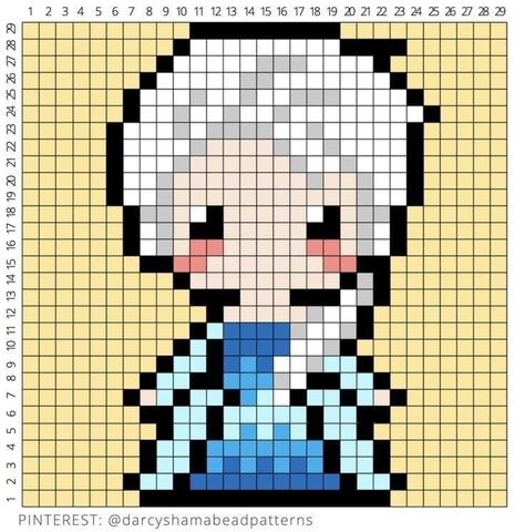 Pixel Art Noel, Elsa Anna Olaf, Modele Pixel Art, Graph Paper Drawings, Easy Pixel Art, Pixel Art Templates, Pixel Drawing, Hama Bead, Pixel Crochet