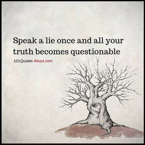 TRUTH QUOTES SPEAK A LIE ONCE AND ALL YOUR TRUTH BECOMES QUESTIONABLE - Smart Sayings, Do Good Quotes, Speak Quotes, A Question Mark, Lies Quotes, Smart Quotes, Quotes About Everything, Krishna Quotes, Short Inspirational Quotes