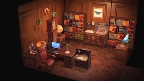 Finally finished my entomology office! Wish I could convince Blathers to visit... : AnimalCrossing Acnh Office, Animal Crossing Cafe, New Animal Crossing, Animal Crossing Game, Study Rooms, Island Design, Dream Room Inspiration, Office Room, Study Office