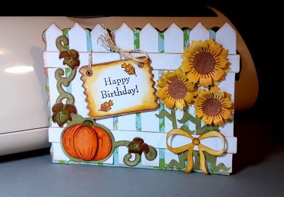 Fall Birthday Card Fall Birthday Cards, Fall Birthday Card, Cricut Thanksgiving, Homemade Birthday Cards, Paper Crafting Ideas, Fabric Cards, Cards Halloween, Handmade Card Ideas, Birthday Wishes Cards