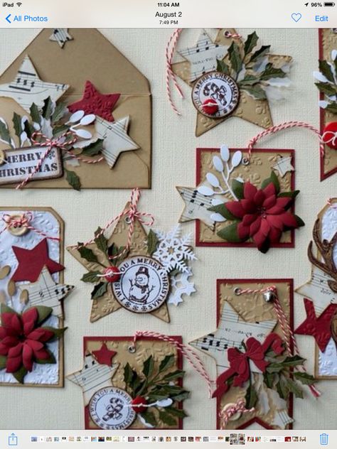 Christmas Card Embellishments, Christmas Clusters For Junk Journals, Christmas Embellishments Paper, Twinchies Ideas, Embelishments Ideas, Halloween Embellishments, Christmas Tags Handmade, Christmas Embellishments, Craft Embellishments