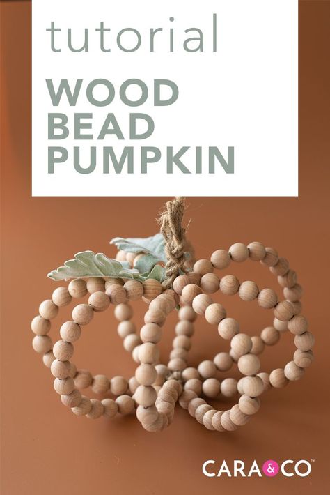 Wood Bead Pumpkin, Bead Pumpkin, Wood Beads Diy, Pumpkin Diy, Fall Pumpkin Crafts, Fall Bead, Wooden Trays, Bead Crafts Diy, Easy Fall Crafts