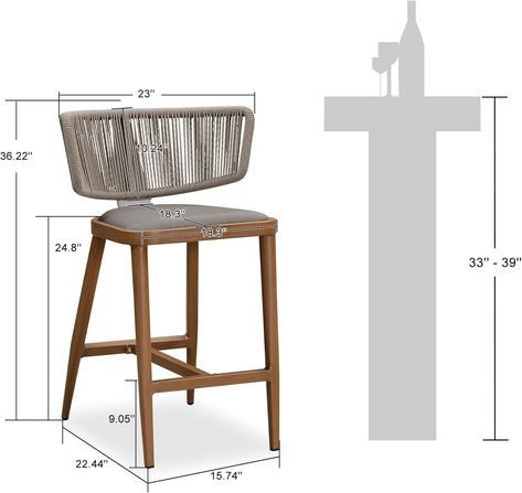 Amazon.com: PURPLE LEAF Outdoor Bar High Stools Set of 2 Patio All-Weather Rattan Bar Chairs Modern Aluminum Cushioned Barstools with Back for Balcony Garden Kitchen Indoor, Grey : Patio, Lawn & Garden Outdoor Bar Stools With Backs, Barstools With Back, Rattan Bar, Grey Patio, Bar Stools With Backs, High Stool, Coffee Shop Design, Outdoor Bar Stools, Garden Kitchen