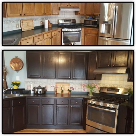 Java Gel Kitchen Cabinets | General Finishes Design Center Java Kitchen Cabinets, Gel Stain Kitchen Cabinets, Kitchen Standing Cabinet, Outdated Kitchen, White Shaker Kitchen Cabinets, Stained Kitchen Cabinets, Java Gel, White Shaker Kitchen, Black Kitchen Cabinets