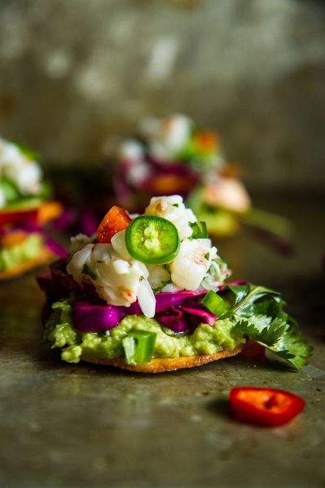 Shrimp Ceviche Tostadas Shrimp Ceviche, American Recipes, Mexican Foods, Foods With Gluten, Housewarming Party, Keto Meals, Small Bites, Dinner Menu, Mexican Recipes