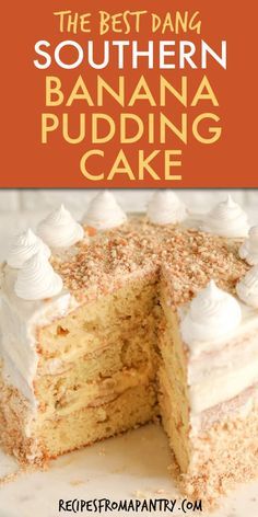 Banana Pudding Cake Recipe, Pies Easy, Vanilla Wafer Cookies, Cookie Pies, Banana Cake Mix, Pudding Cake Recipe, Whipped Cream Topping, Easy Banana Pudding, Southern Banana Pudding