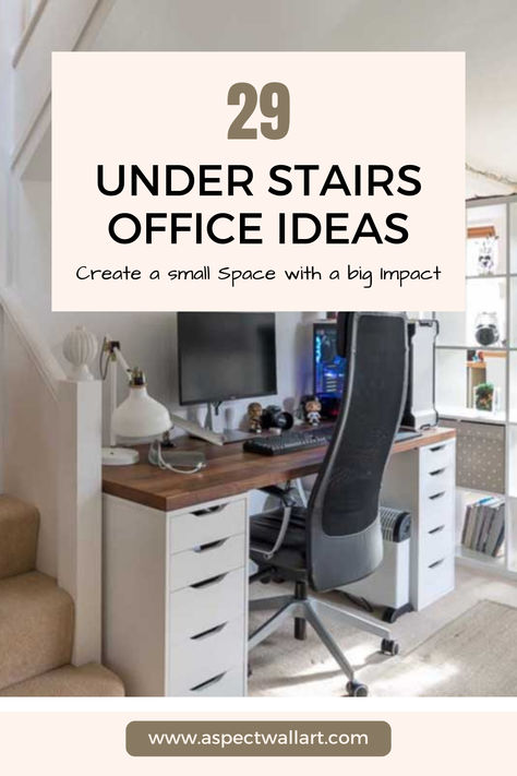 29 Under Stairs Office Ideas - Small Space, Big Impact Under The Stairs Study Area, Office Under Stairs Closet, Idea For Under Stairs, Under Stairs Office Nook, Under Stairs Desk Ideas Small Office, Understairs Desk, Under Stair Office, Under Stairs Office Ideas, Office Under The Stairs