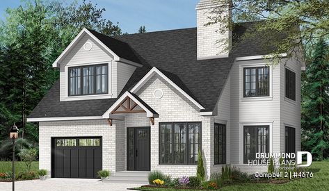 Palladian Window, Drummond House Plans, 2 Storey House, Comfy Living Room, Traditional House Plan, Upstairs Bedroom, 2 Story Houses, Contemporary Style Homes, Traditional House Plans