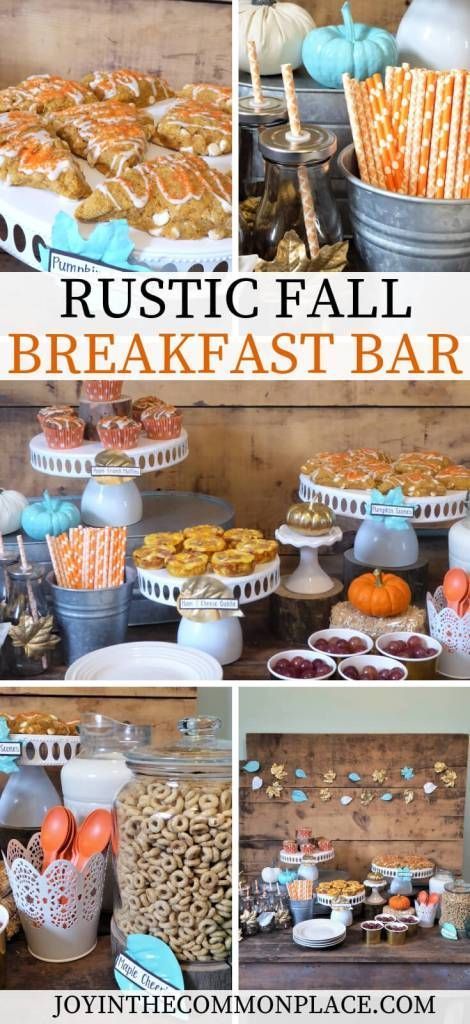 Host a Rustic Fall Breakfast Bar in Your Home Breakfast Bar For Guests, Fall Birthday Brunch Ideas, Fall Breakfast Party Ideas, Ladies Fall Brunch Ideas, Fall Breakfast Buffet, Fall Brunch Decorations Ideas, Easy Fall Brunch Ideas, Fall Breakfast Ideas For A Crowd, Easy Breakfast Bar Ideas