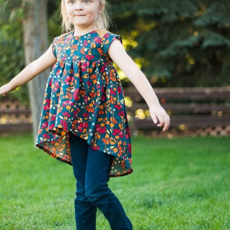 Modern Baby Doll Top || Free PDF Pattern || Shwin&Shwin Sewing Kids Clothes, Baby Doll Top, Free Pdf Pattern, Girl Dress Patterns, Kids Sewing, Sewing Projects For Kids, Pattern Modern, Babydoll Top, Modern Baby