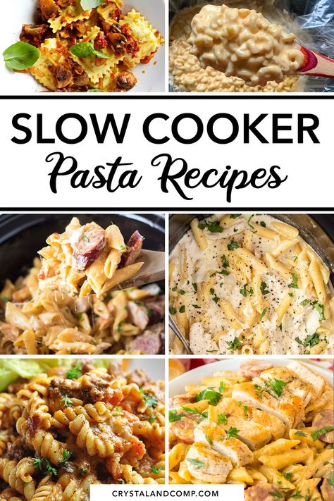 Easy Slow Cooker Pasta Recipes, Easy Crock Pot Pasta, Slow Cooker Pasta Recipes, Crockpot Pasta Recipes, Crockpot Pasta, Slow Cooker Lasagna, Crockpot Dinners, Slow Cooker Pasta, Slow Cooker Tacos