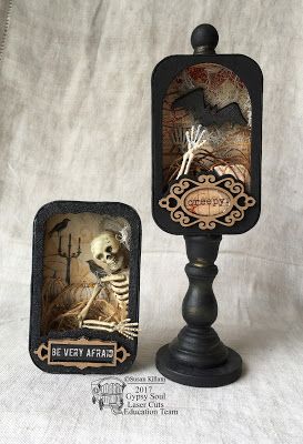 Halloween Shadow Box, Altoid Tin, Altered Tins, Halloween Miniatures, Shadow Box Art, Tin Art, Halloween Skeleton, Halloween Inspiration, Halloween Paper