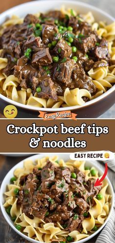 Let your crockpot do the work with these savory Beef Tips & Noodles, a dish that simmers to perfection, blending tender beef with flavorful gravy. It's the ultimate comfort meal that promises a delicious payoff. #CrockpotCooking #BeefDinner #SlowCookerMeals Beef Tips Noodles, Tender Beef Tips, Crockpot Beef Tips, Beef Tips And Noodles, Beef Crockpot, Beef Tip Recipes, Beef Tips And Gravy, Easy Crockpot Dinners, Crockpot Recipes Beef