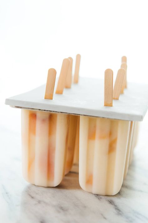 Peach Popsicles, Peach Honey, Creamy Honey, Cookie And Kate, Yogurt Popsicles, Full Fat Yogurt, Cold Treats, Low Fat Yogurt, Popsicle Recipes