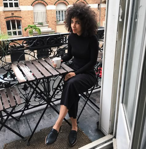 black snake loafers by @zouxoushoes from Urban Bush Babes' Nikisha Brunson's instagram Suede Mules Outfit, Nikisha Brunson, Mules Outfit, Black Monochrome, Trip To Paris, Suede Mules, My Black, Black Snake, The Balcony