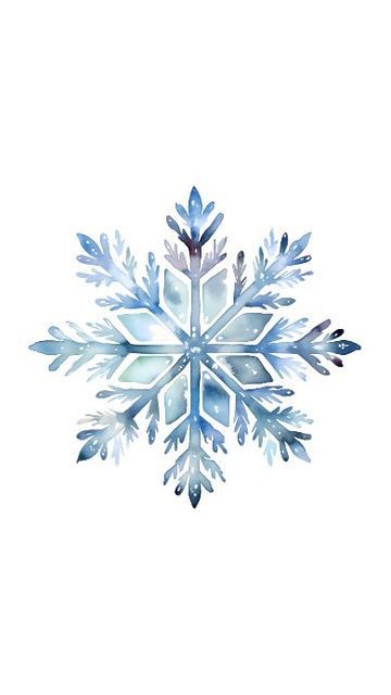 Snowflake Drawing Tutorial, Watercolor Snowflake Art, Snowflake Watercolor Paintings, Icicles Drawing, Watercolour Snowflakes, Lisa Digital Art, Winter Graphic Design, Winter Wonderland Aesthetic, Snowflake Painting