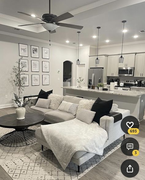 Monochromatic House Design, Living Room Decor Grey And White, Decoration Ideas Living Room, Living Room Decoration Ideas, Modern Apartment Living Room, Apartment Decorating Living, Room Decoration Ideas, Living Room Decor Gray, Room Aesthetics