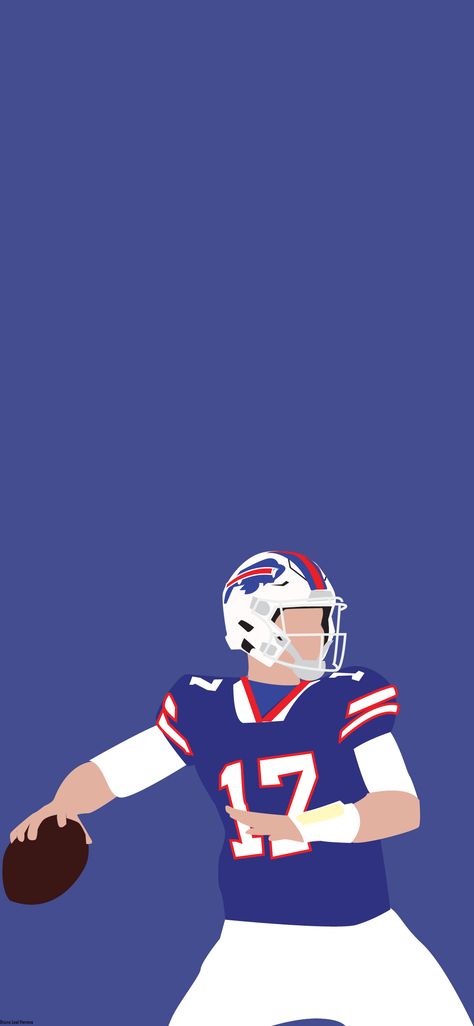 An illustrated wallpaper of the NFL's Buffalo Bills All Pro and Pro Bowl Quarterback Josh Allen Roman Reigns Logo, Illustrated Wallpaper, Cute Backrounds, Football Paintings, Buffalo Bills Stuff, Nfl Bills, Buffalo Bills Logo, Nfl Football Pictures, Nfl Football Art