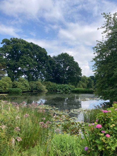 #flower #aesthetic #summer #lake #landscape #landscaping #art #nature #monet Dreamy Summer Aesthetic, Dreamy Nature Aesthetic, Lake Aesthetics Summer, Lake Pictures Aesthetic, Cottagecore Lake, Pond With Flowers, Lake Reference, Summer Lake Aesthetic, Pond Photography