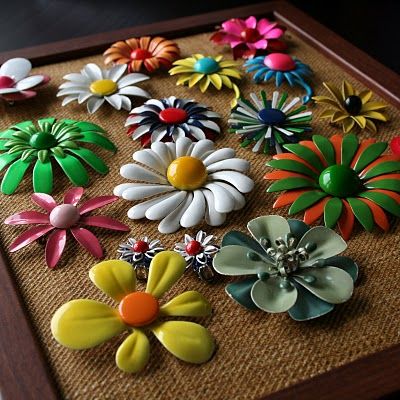 Brooch Display Brooch Display, Those Were The Days, Vintage Glam, Enamel Flower, Flower Pins, Blast From The Past, Vintage Pins, Vintage Love, Vintage Costume Jewelry