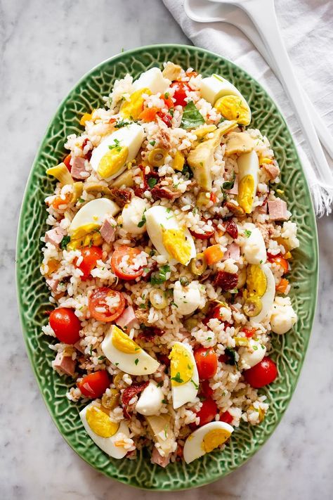 Salad With Rice, Italian Rice Salad, Rice Salad Recipes Cold, Healthy Rice Salad, Leftover Rice Recipes, Italian Recipes Appetizers, Italian Rice, Rice Salad Recipes, Fresh Dishes