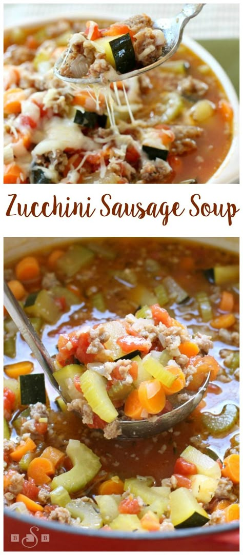 Keto Diet For Beginners Indian, Zucchini Sausage Soup, Zucchini Sausage, Easy Veggies, Beef Sausage Recipes, Recipe For Zucchini, Zucchini Soup Recipes, Warm Soup Recipes, Best New Recipes