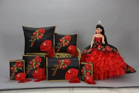 Quinceanera Traditions List | My Perfect Quince Quince Doll, Quinceanera Pillow, Quinceanera Traditions, Charro Theme, Red Quinceanera Ideas, Quinceanera Accessories, Charro Quince, Vestido Charro, Xv Dresses