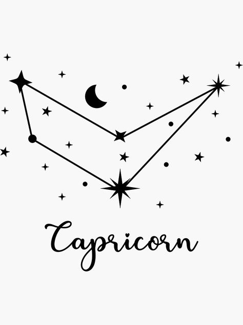 Capricorn Doodle, Zodiac Constellation Tattoo, Capricorn Earth Sign, Parallel Reality, Capricorn Aquarius Cusp, Constellation Stars, Capricorn Star Sign, Capricorn Aesthetic, Capricorn Constellation