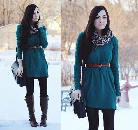 blue Dress With Boots Fall, Big Girl Clothes, Teal Sweater, Winter Lookbook, Teal Dress, Boots Fall, Really Cute Outfits, Dress With Boots, Autumn Winter Fashion