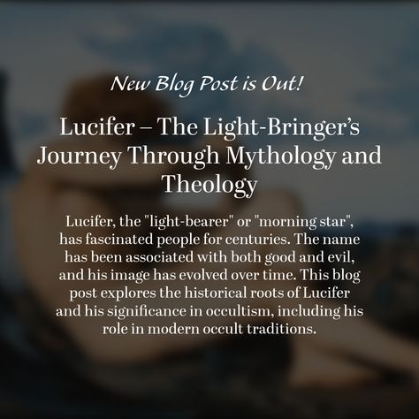 Lucifer, the "light-bearer" or "morning star", has fascinated people for centuries. The name has been associated with both good and evil, and his image has evolved over time. Light Bearer, Ritual Magic, Aleister Crowley, Christian Theology, Personal Empowerment, Ancient Mythology, Fall From Grace, Hope Symbol, Spiritual Enlightenment