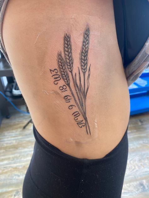 Farming Memorial Tattoos, Small Farm Tattoo, Cattle Tag Tattoo, Land Location Tattoo, Agriculture Tattoos For Women, Farming Tattoos For Women, Farmer Tattoo Ideas, Farm Tattoos For Women, Farming Tattoo