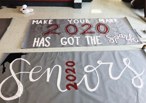 Senior Cheer Signs, Seniors Poster Ideas, Senior Sign Ideas, Senior Spirit Posters, Senior Night Banners, Senior Posters High School, Senior Night Banner, Senior Signs, Senior Hallway Decorations