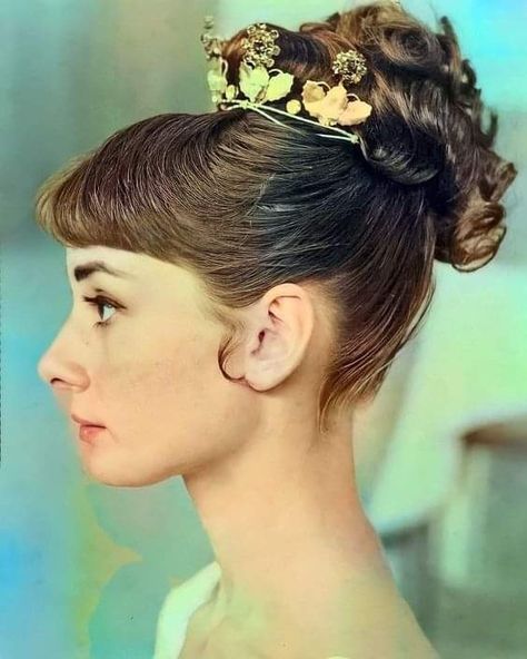 Anmi Girl, Regency Hairstyles, Audrey Hepburn Makeup, Audrey Hepburn Hair, Hepburn Audrey, Aubrey Hepburn, Audrey Hepburn Inspired, Audrey Hepburn Photos, Merry Widow